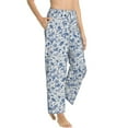 thumbnail image 2 of Uemuo Rabbit And Butterfly Pattern Women's Wide Leg Palazzo Lounge Pants with Pockets Light Weight Loose Comfy Casual Pajama Pants-Large, 2 of 9
