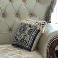 thumbnail image 4 of 16" Handwoven Cotton Throw Pillow Cover with Traditional Pattern and Tasseled Top, Navy, 4 of 8