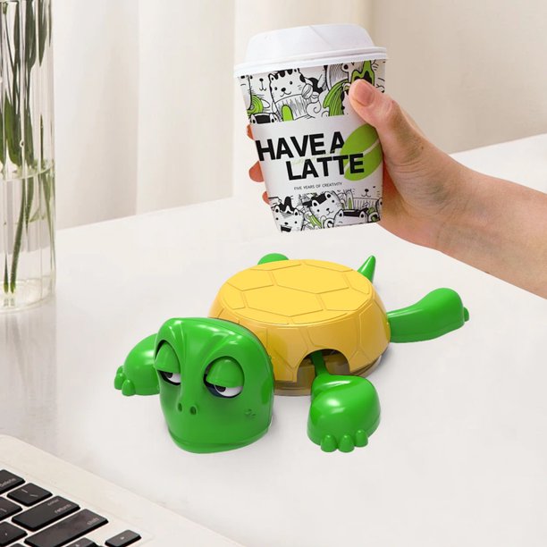 Copa de tortuga de plástico tazón aislada adorno tortuga creativa (verde amarillo)