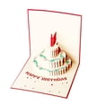 thumbnail image 1 of OUNONA Birthday Cake Blessing Cards Light Up Red Cardstock 1 Set, 1 of 8