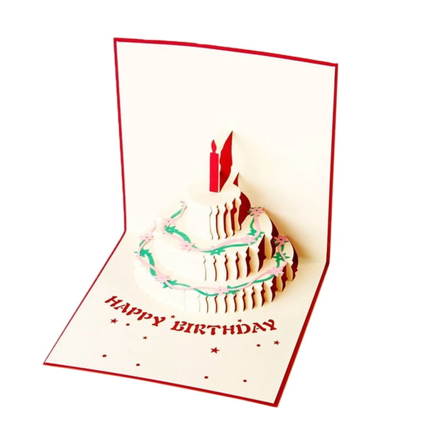 KAKOWELY Tarjeta de felicitación de cumpleaños con música iluminada y bendición Tarjeta de felicitación de cumpleaños en 3D