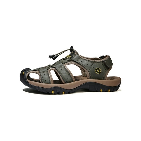 

Ritualay Men Sandals Closed Toe Beach Shoes Summer Hiking Sandal Non-Slip Comfortable Mens Fisherman Army Green 7.5