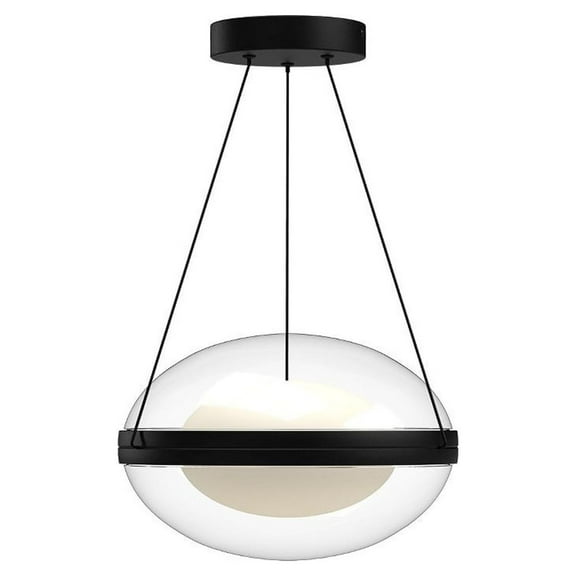 PD76312-BK/OP-Kuzco Lighting-Virgo - 29W LED Pendant-8.25 Inches Tall and 12.13 Inches Wide-Black Finish