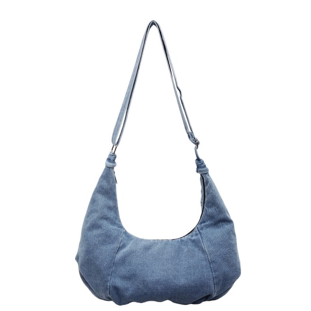 Bolso hobo de mezclilla retro de estilo coreano de gran capacidad, 35 x 13 x 29 cm