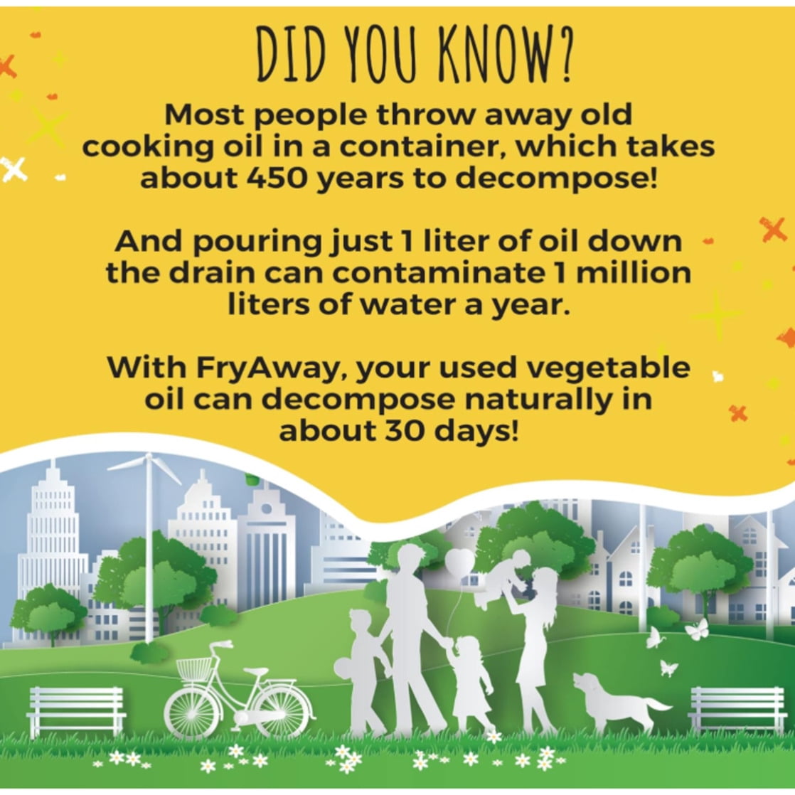 (8 pack) FryAway® Cooking Oil & Grease Solidifier, 10 Cups, Powder, 3.5 oz Pouch