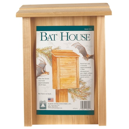 North States 8 In. W. x 15 In. H. x 4.75 In. D. Redwood Bat House 1641