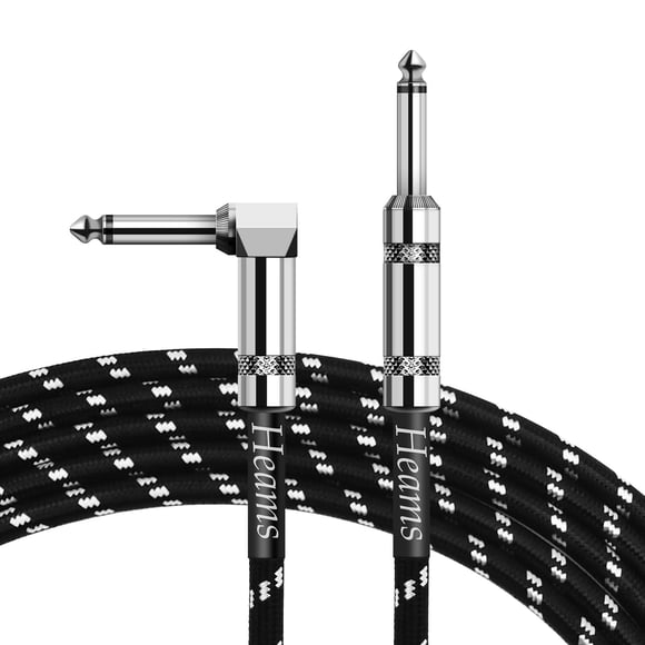 Cable de guitarra Heams Premium para bajos sin ruido de 20 pies y 1/4 pulgadas