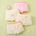 thumbnail image 2 of Girl Underwear 4 Pack Toddler Kids Girls Boxer Briefs Cherry Bunny Print Soft Breathable Elastic Waist Underwear Toddler Underwear Pink 4 Years-6 Years, 2 of 3