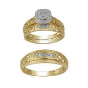 10K YG 1/8 CTTW FB CUSH FILIGREE TRIO SET