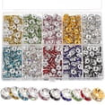 thumbnail image 1 of CHOK 700 Pcs/Pack Colorful Diamond Ring Rhinestone Spacer Beads DIY Set 700pcs Production Loose Round Jewelry Making Supplies Rhinestones Jewlery Rondelle for, 1 of 6