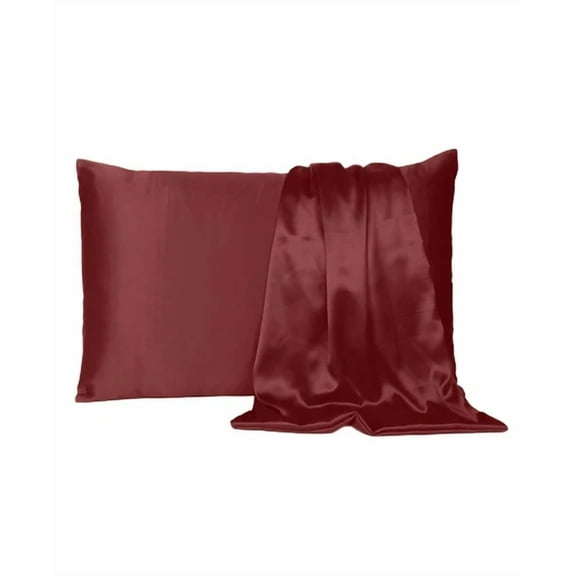 Set Of 2 Silky Satin Pillowcase Pillow Case Cushion Cover Standard 20*26