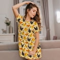 thumbnail image 3 of Fotbe Funny Chicken Pattern Women's Cotton Nightgown Sleepwear Short Sleeves Shirt Casual Print Sleepdress, 3 of 6