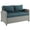 Navy and Gray, variant on Crosley Furniture Bradenton 18.5"Fabric Patio Wicker / Rattan Loveseat in Gray