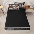 thumbnail image 4 of jejeloiu Western Bull Skull Zipper Full Size Comforter Sets with Fitted Sheet and 2 Pillowcases For Kids,Rustic Cowhide Retro Texas Stars Print Zipper Bedding Set For Boys,Reversible,4 Pieces, 4 of 7