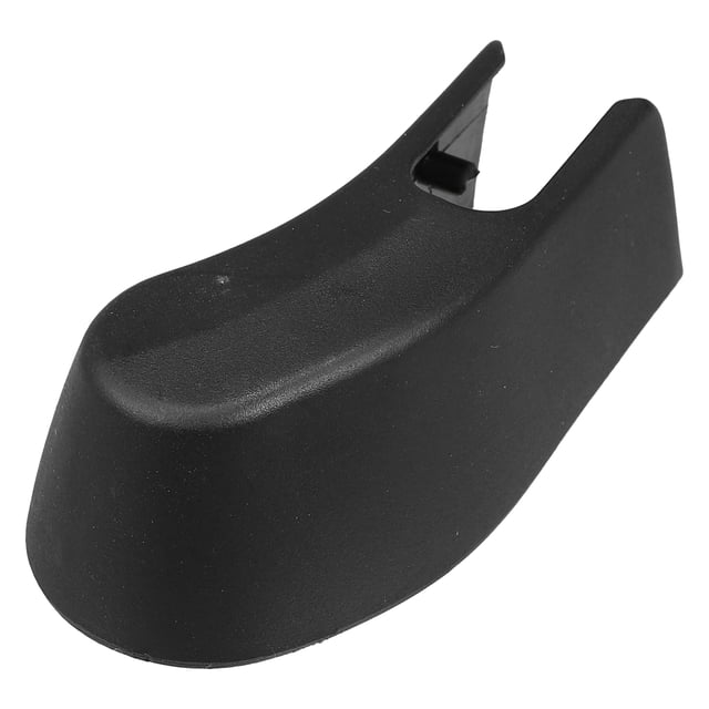 Unique Bargains Rear Windshield Wiper Arm Nut Cover Cap in black, an automotive replacement part designed as a direct replacement for BMW X5 models from 2007 to 2013. Made of durable plastic material with good hardness, it protects the wiper arm nut from scratches and wear while enhancing the car's appearance. Easy to install and fits OE number 61627161030.