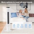 thumbnail image 4 of FREE VILLAGE 37 Inches Bladeless Tower Fan with Remote for Bedroom with 12H Timer,90°Oscillation Standing Floor Fans that Blow Cold Air,39 dB Ultra Quiet Small Cooling Fans for Office - White, 4 of 8