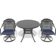 thumbnail image 2 of All-weather Aluminum 3 Dining , 2 Rotating Chairs & 39.37" Table, Black, Rust-, Ergonomic Seating Option Cast Swivel Rust-, Relaxing, 2 of 6