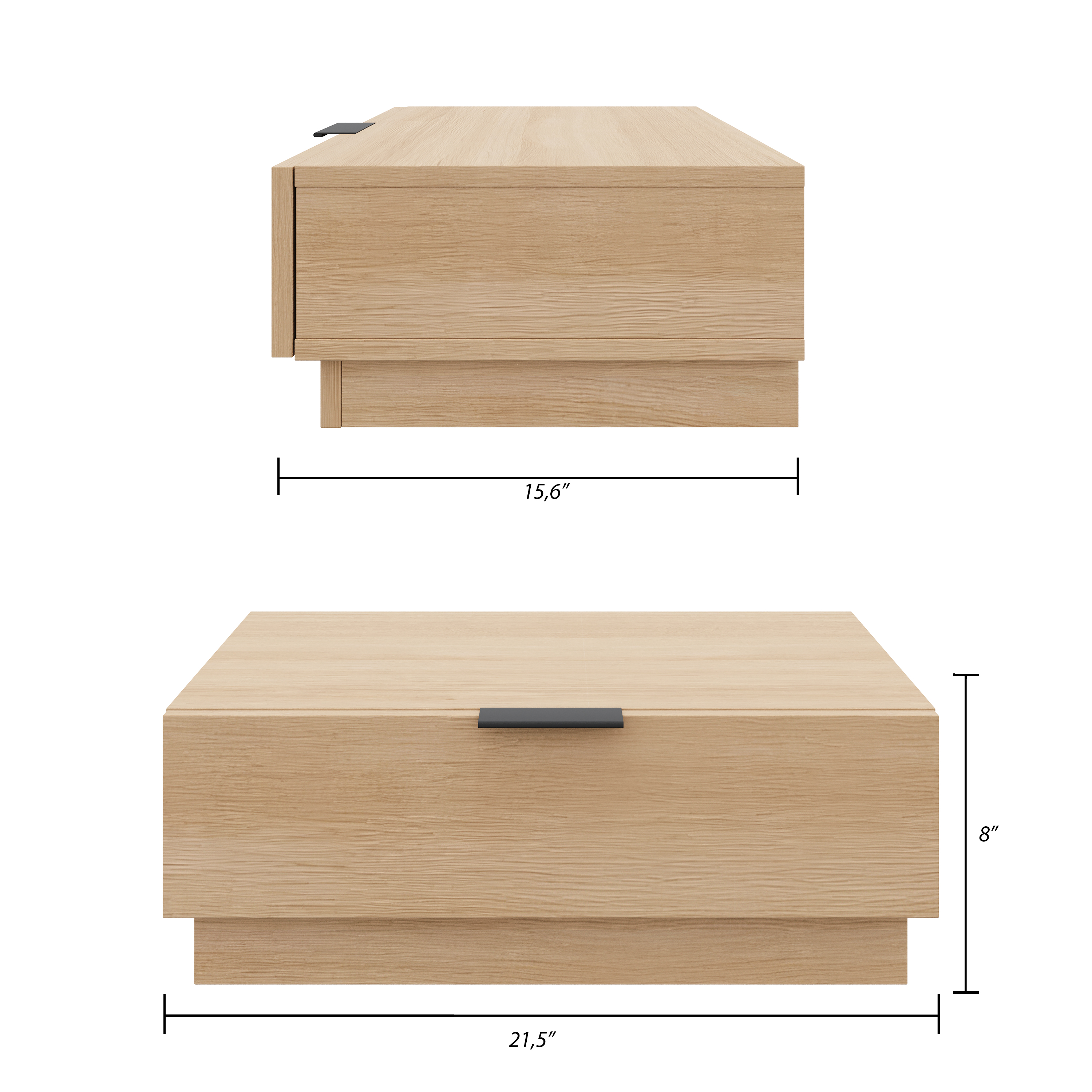 Nexera Satori 1 Drawer Nighstand, Set of 2, Natural Blonde Oak