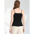 thumbnail image 4 of Blusa De Tirantes De Espagueti Casual Para Mujer Allegra K Tops De Camisola De Satén Sin Mangas Brillantes Negro S, 4 of 5
