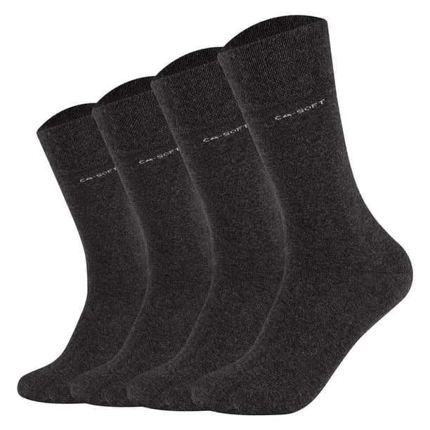 Calcetines unisex Camano - Calcetines suaves, monocolor, paquete de 4 Anthracite 39-42
