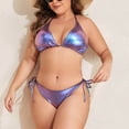 thumbnail image 6 of Blmnix Tankini Swimsuits Women Swimwear Plus Size Swimsuit Set Bathing Suit Halter Purple Swimsuit Tops for Women,XXXXL, 6 of 8