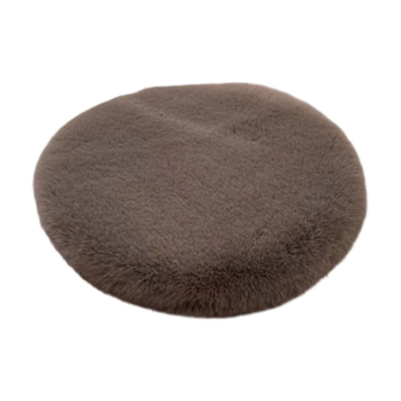 Brown Round Cat Bed Soft Lint Cushion 20 Inch Diameter Warm Cozy Lightweight Easy Clean Pet Sleeping Mat For Cats Small Dogs Indoor