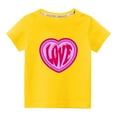 thumbnail image 2 of Lilgiuy Kids Toddler Valentine's Day T-Shirt Girls Boys Short Sleeve Crewneck Love Heart Graphic Breathable Cotton Tops Gift for Children (Yellow), 2 of 5