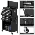 thumbnail image 3 of Aukfa Tool Box, 2 in 1 Steel Rolling Tool Chest & Cabinet On Wheels for Garage, 8-drawer, Black, 3 of 9