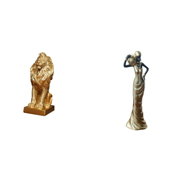 Escultura Majestuosa De León Y Estatua De Dama Tribal, Adorno De Mesa Coleccionable, Figura Decorativa Para Oficina, Hogar, Escritorio, Armario, Estantería, Dormitorio, Inauguración De La