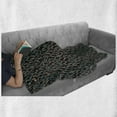 thumbnail image 5 of Retro Soft Flannel Fleece Throw Blanket, Nostalgic Geometry Inspired Pattern with Repetitive Circles, Cozy Plush for Indoor and Outdoor Use, 50" x 70", Seal Brown Pale Teal, by Ambesonne, 5 of 5
