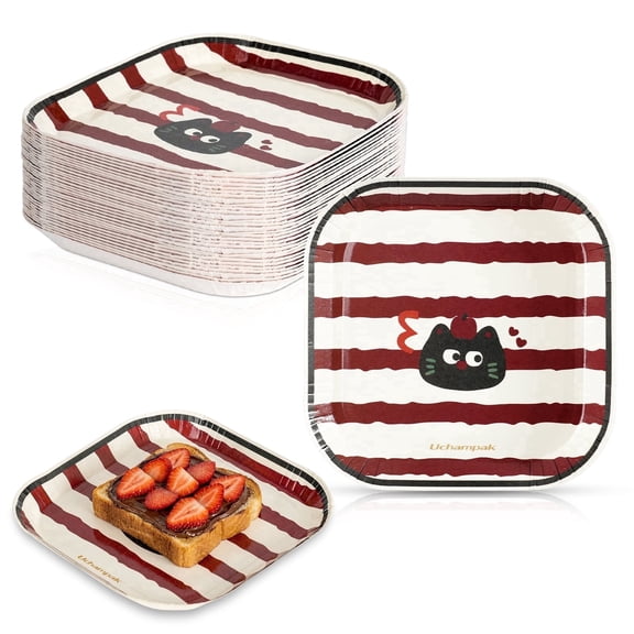Verdelife Small Paper Plates, 5 inch Cute Party Plates 30 Count, Soak Proof and Microwavable, Disposable Plates for Tea Party, Baby Shower, Bridal Shower, Birthday, Wedding and Any Celebration