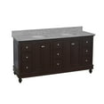 thumbnail image 5 of KBC Bella 72" Solid Wood Double Bathroom Vanity w/ Carrara Stone in Chocolate, 5 of 8