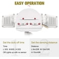 thumbnail image 2 of 3Head LED Security Light 42W Motion Sensor Lights Outdoor Adjustable Flood Lights IP65 Waterproof ,High Bright, 2 of 6