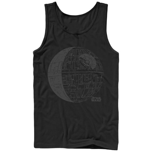 Men's Star Wars Death Star Logo Tank Top Black Small