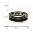 thumbnail image 6 of Titanium Brushed/Polished Black IP Laser Etched Greek Key 6mm Band, 6 of 6