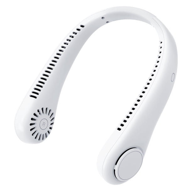 Ventilador Cuello Portátil Ventilador Refrigeración Con Carga USB 2000mAh para Oficina en Casa (blanco)
