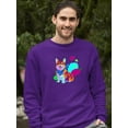 thumbnail image 2 of Colorful Corgi Bandana Portrait Sweatshirt Men -Image by Shutterstock, Male XX-Large, 2 of 4