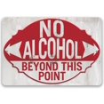 thumbnail image 1 of Metal Sign - No Alcohol Beyond This Point - Durable Metal Sign - Use Indoor/Outdoor - Great Alcohol Prohibition Sign For Any Establishment, Hospital, Or Office (12" x 18"), 1 of 5