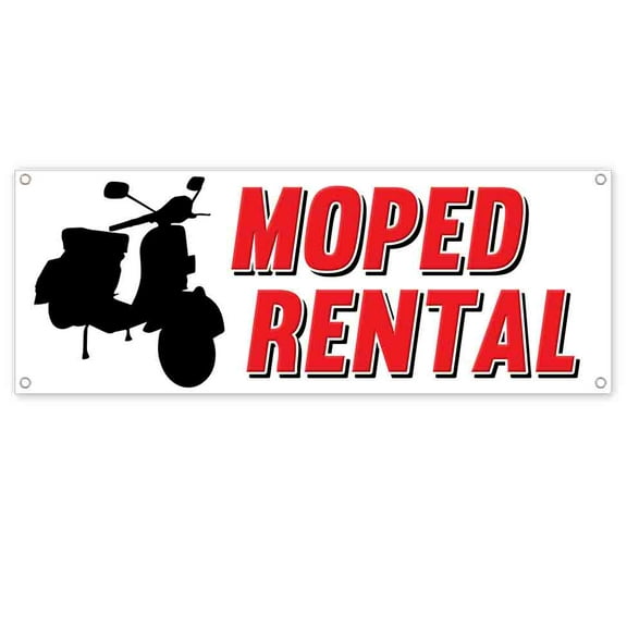 Moped Rental 13 oz Vinyl Banner With Metal Grommets