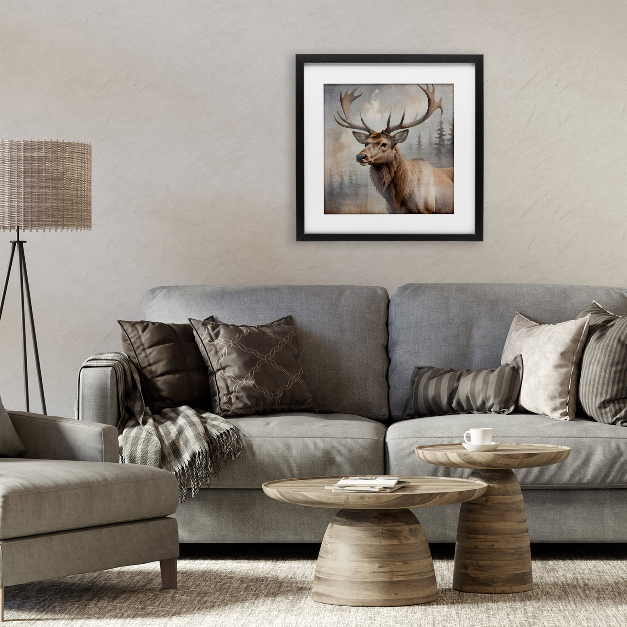 Stupell Industries Graceful Forest Stag Black Framed Print Under Glass, design by Susan Arnot