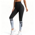 thumbnail image 6 of GEWSEY High Waisted Scrunch Butt Yoga Pants for Women, Athletic Workout Leggings with Striped, Tummy Control Seamless Gym Leggings (Black, M), 6 of 7