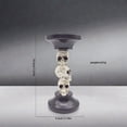 thumbnail image 3 of Halloween Stacked Skull Pillar Candle Holder, Gothic Resin Skeleton Candlestick, Halloween Spooky Tabletop Centerpiece Decor for Pillar Candle, Haunted House & Bar Home Ornament, 3 of 6