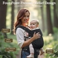 thumbnail image 3 of Safotad Portabebés con soporte lumbar, portabebés ergonómico para recién nacidos y niños pequeños, portabebés frontal reversible con anillo para colgar, portabebés fácil ajustable para mamá papá, negr, 3 of 5