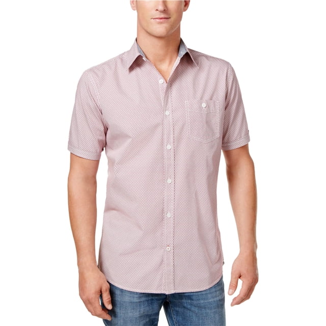 Camisa abotonada resistente a la intemperie para hombre Diamonds In The Rough, roja, pequeña