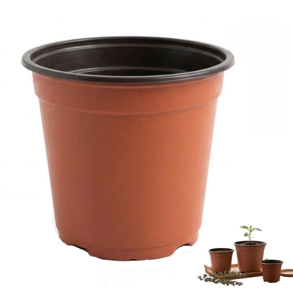 50 Pack 4 Inch Plastic Seedling Pots with Drainage Holes, Two-Tone Nursery Plant Pots for Seedlings Cuttings Transplanting, Indoor Outdoor Garden Seed Starter Containers