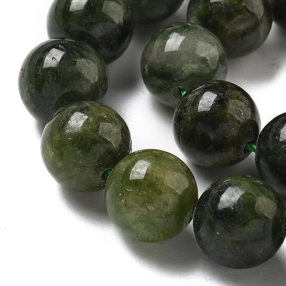 Natural Green Diopside Beads Strands Round 9x8.5mm Hole: 1mm about 46pcs/strand 15.59''(39.6cm)