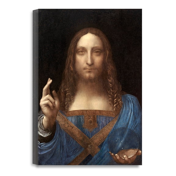 DECORARTS - Portrait Of Christ in Salvator Mundi by Leonardo Da Vinci. Giclee Prints on Acid Free Cotton Canvas, Stretched Canvas Wall Art. 24x36 in