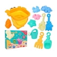 thumbnail image 2 of 12Pc Collapsible Beach Toys for Son &Daughter, Collapsible Sand Bucket and Shovels Set with Mesh Bag,Travel Sand Castle Building Kit, Sandbox Toys, Foldable Beach Essentials for Age 3-10, 2 of 3