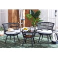 thumbnail image 2 of SAFAVIEH Kyomi Outdoor Patio 3 Piece Lounge Set, Black/Grey, 2 of 10