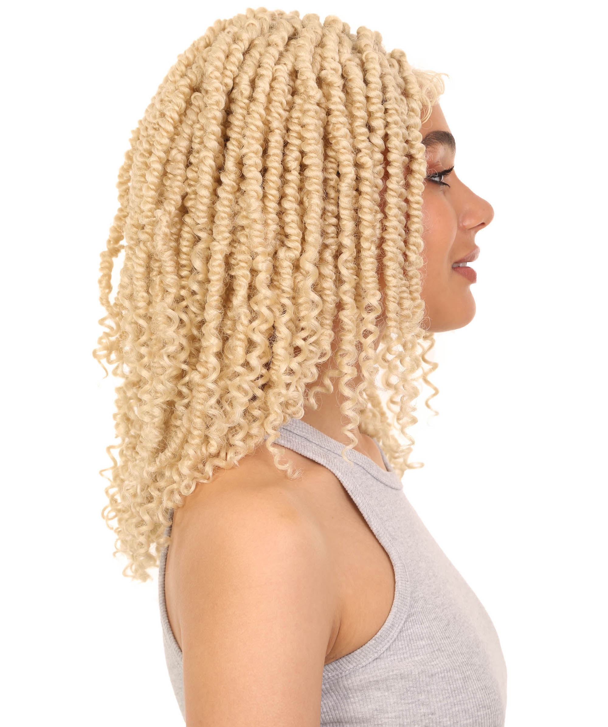 LUXLUXE 16" Passion Twist Lace Front Wig for Black Women | Curly 4×5 Hand-Tied HD Lace Braided Hairline for Party, Wedding, Cosplay & Daily Wear